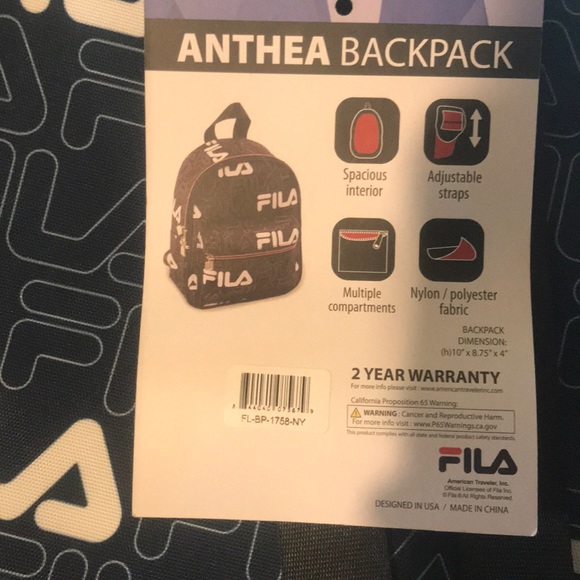 Mini Fila backpack blue and white - Picture 2 of 3